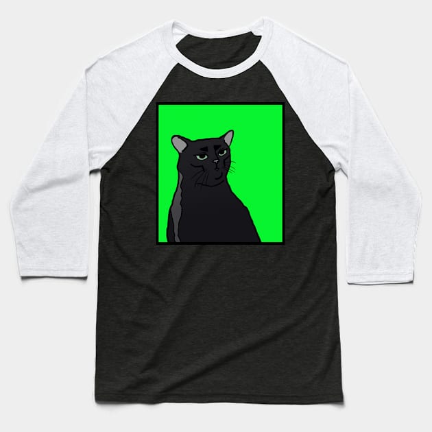 Zoning Out Cat Memes Baseball T-Shirt by pomoyo